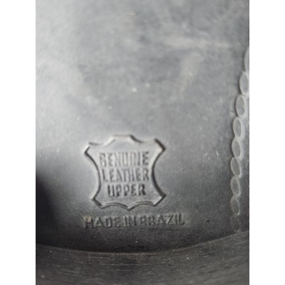 Square Heel Open Toe Leather Woven Upper Shoes Women’s Size 8.5‎ Brown Buckle - Picture 10 of 14